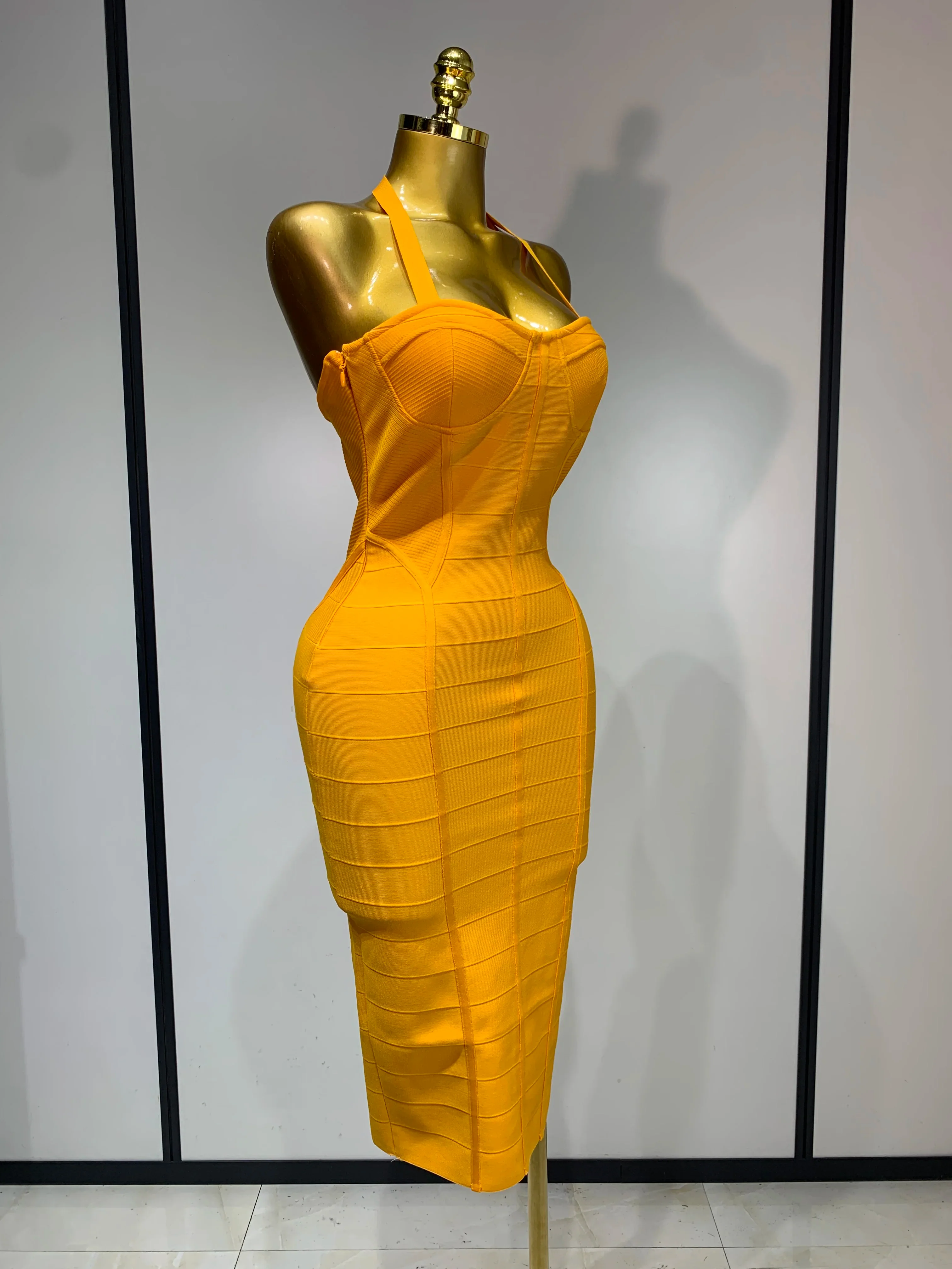 Women Sexy Backless Bandage Midi Dress Fashion Halter Sleeveless Backless Bodycon Club Evening Party Wedding Guest Dresses - Image 2