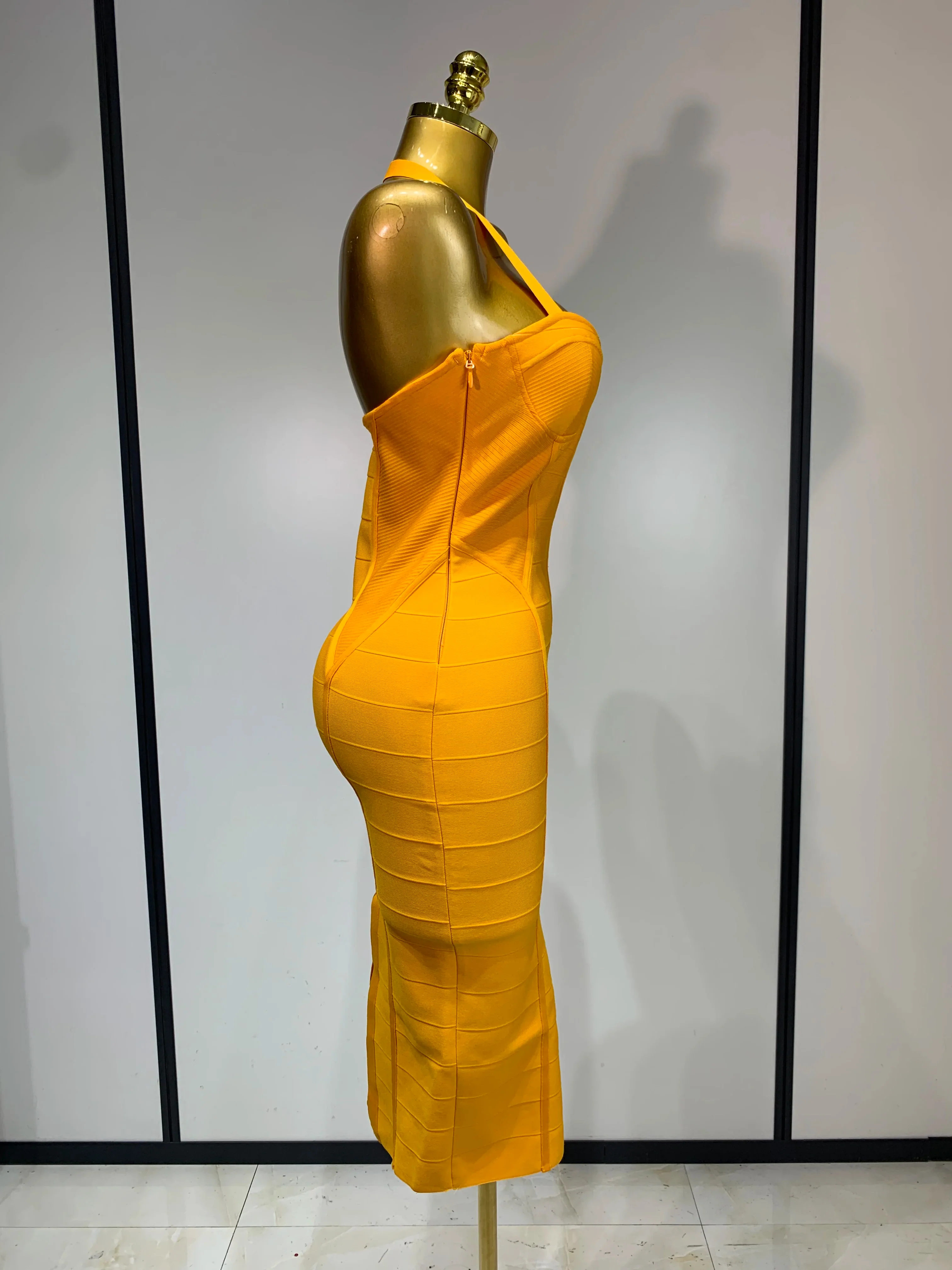 Women Sexy Backless Bandage Midi Dress Fashion Halter Sleeveless Backless Bodycon Club Evening Party Wedding Guest Dresses - Image 3