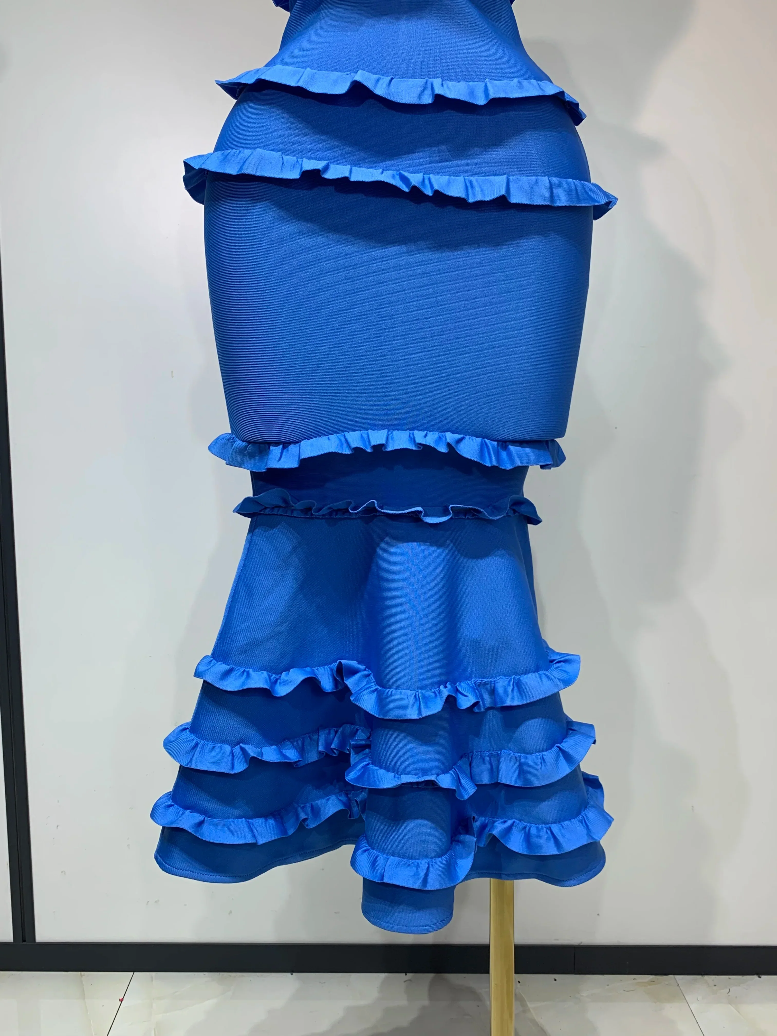 Women Sexy Backless Ruffles Bodycon Bandage Mermaid Dress Celebrate Evening Party Luxury Birthday Wedding Guest Dress - Image 6