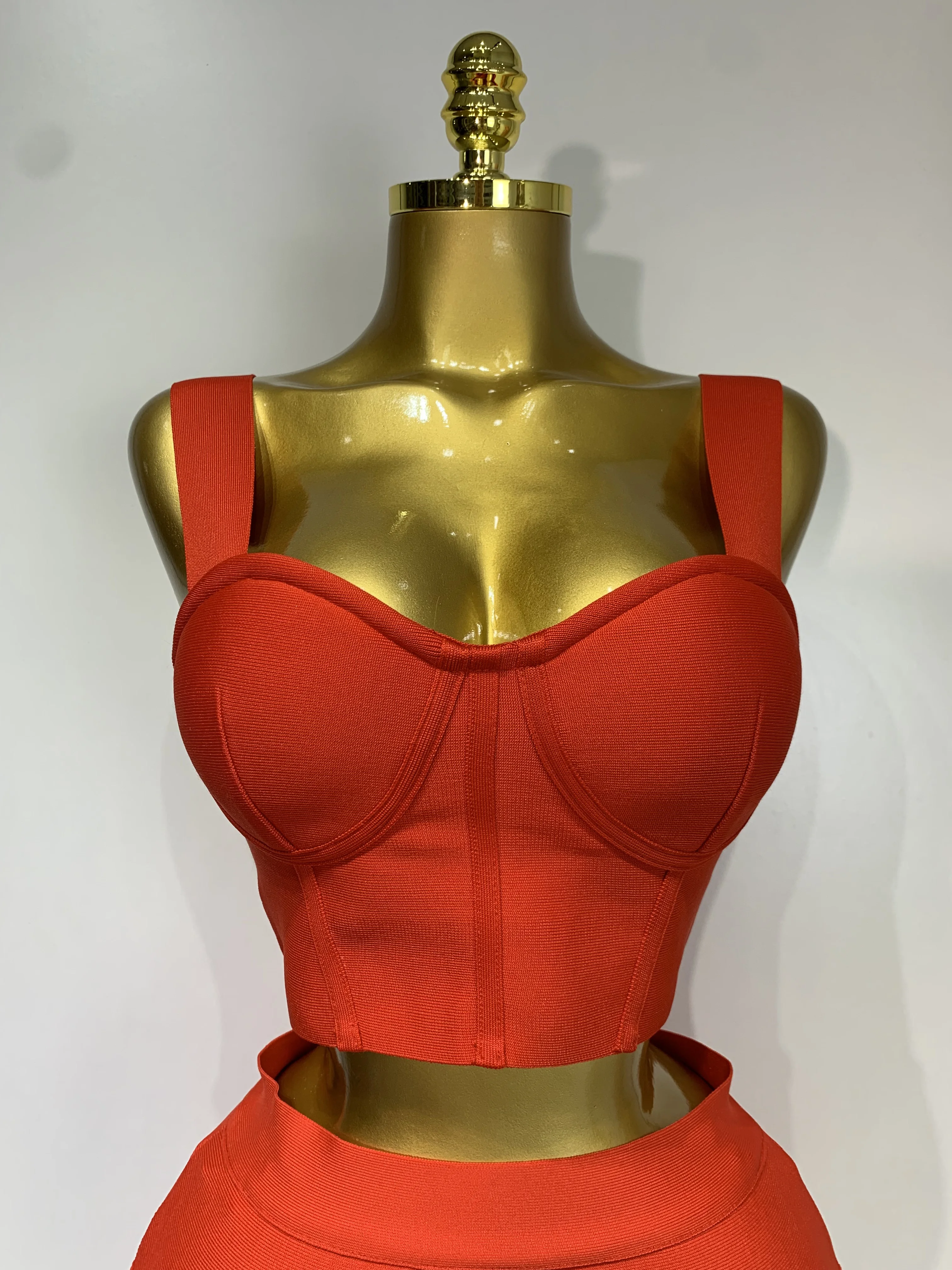 Women Sexy Backless Top Short Skirt Bodycon Bandage Two Pieces Sets Evening Party Luxury Birthday Outfit Nightclub Suits - Image 5