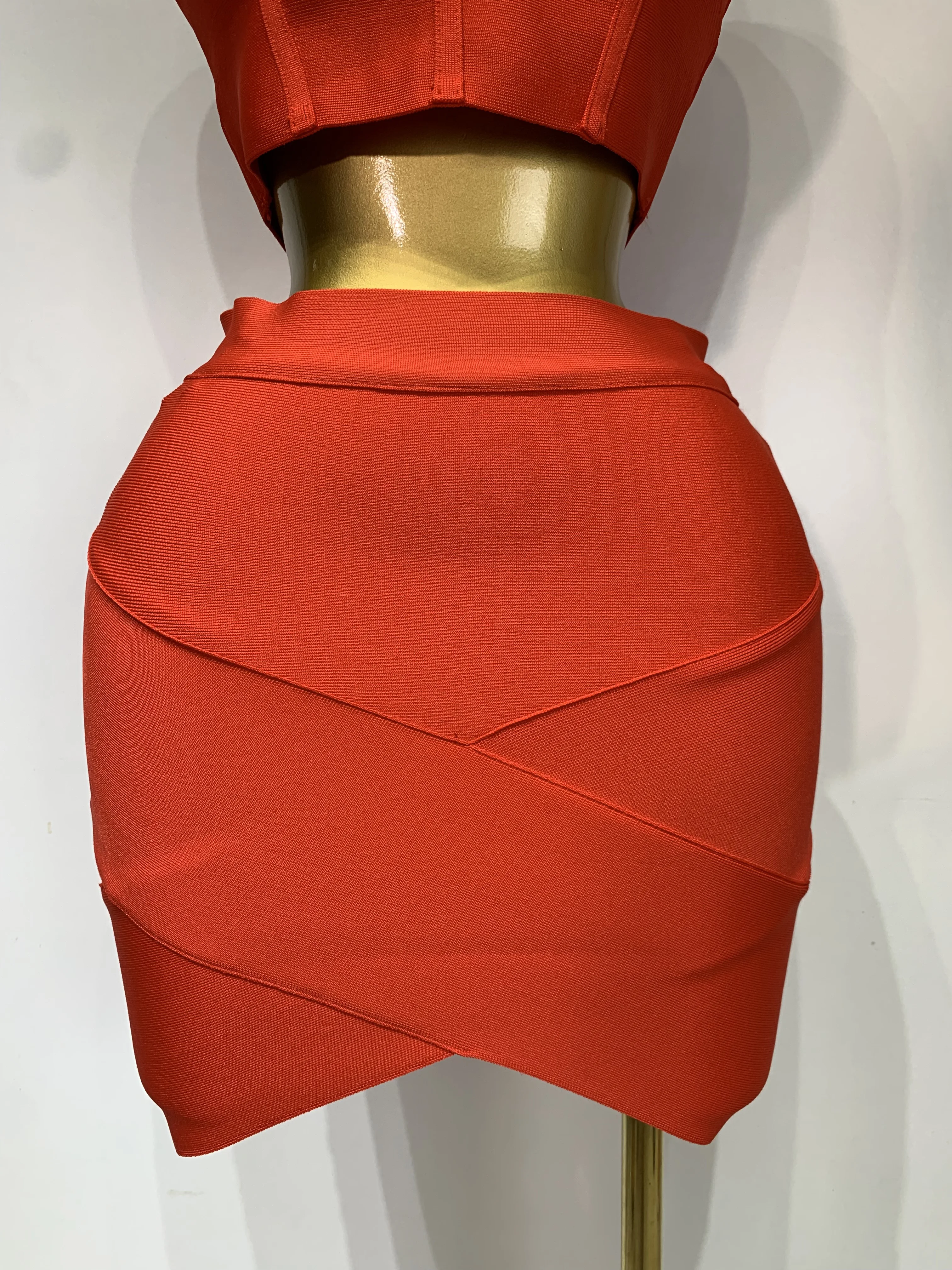Women Sexy Backless Top Short Skirt Bodycon Bandage Two Pieces Sets Evening Party Luxury Birthday Outfit Nightclub Suits - Image 6