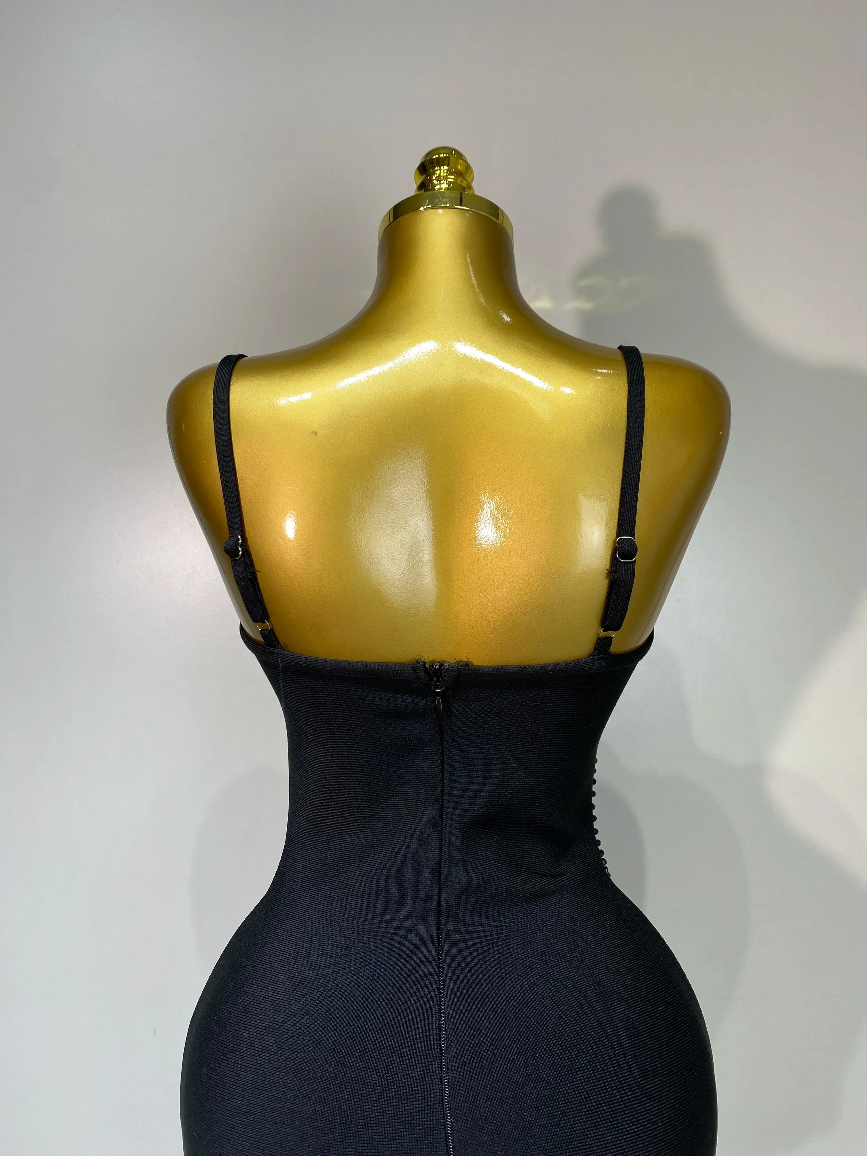 Women Sexy Beading Spaghetti Strap Bodycon Bandage Dress Club Party Luxury Birthday Celebrity Elegant Dresses Wedding Guest Gown - Image 6
