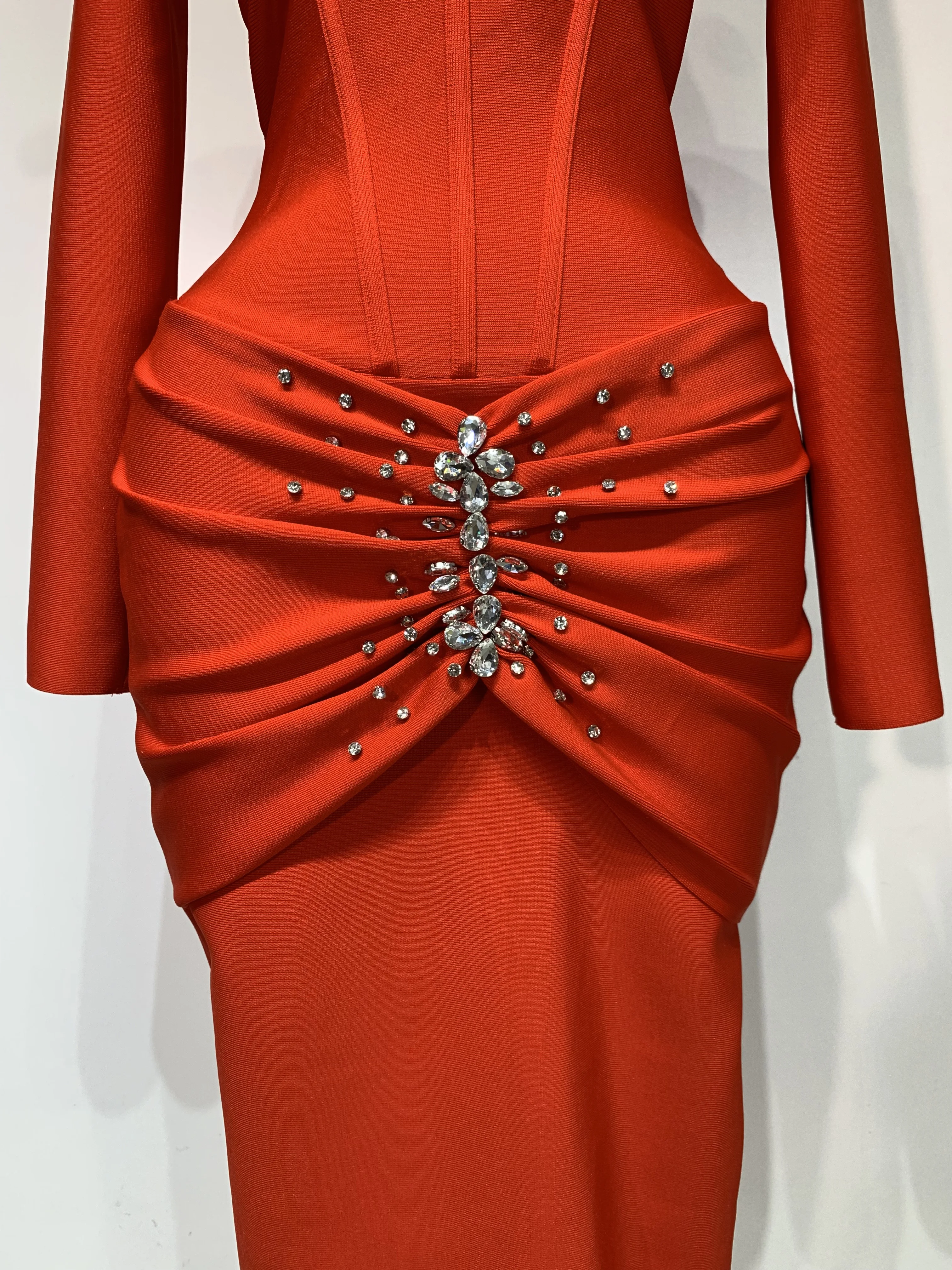 Women Sexy Luxury Sparkly Diamond Bandage Long Sleeve Bodycon Dress  Celebrity Elegant Evening Club Pary Birthday Dresses - Image 6