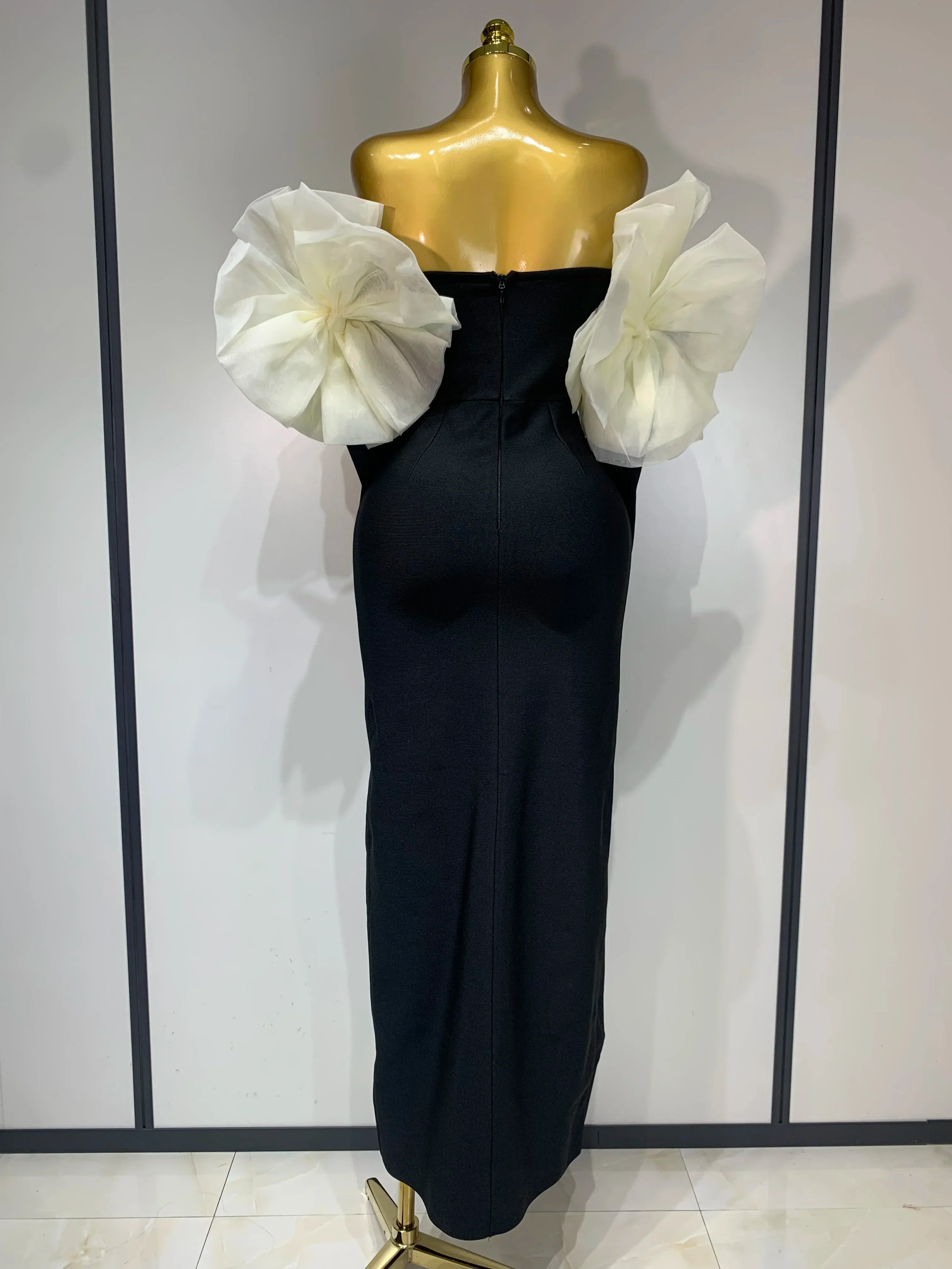 Women Sexy Off Shoulder Bodycon Bandage Dress Long Sleeved Celebrity Elegant Backless Dress Luxury Birthday Dresses - Image 4