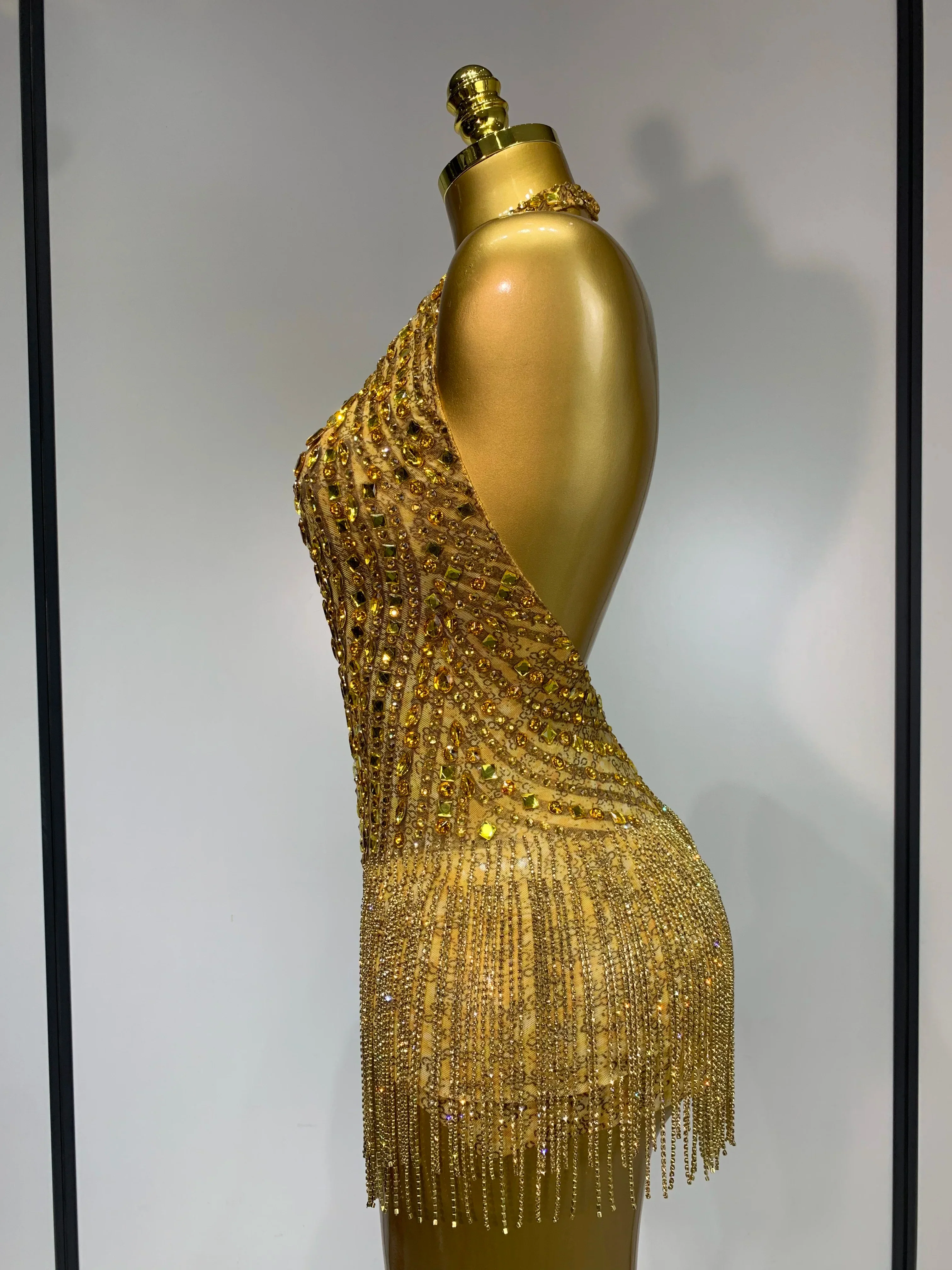 Women Sexy See Through Stretch Bodysuits Birthday Dancer Performance Wear Mesh Luxury Rhinestone Nightclub Hotwife Outfit - Image 3
