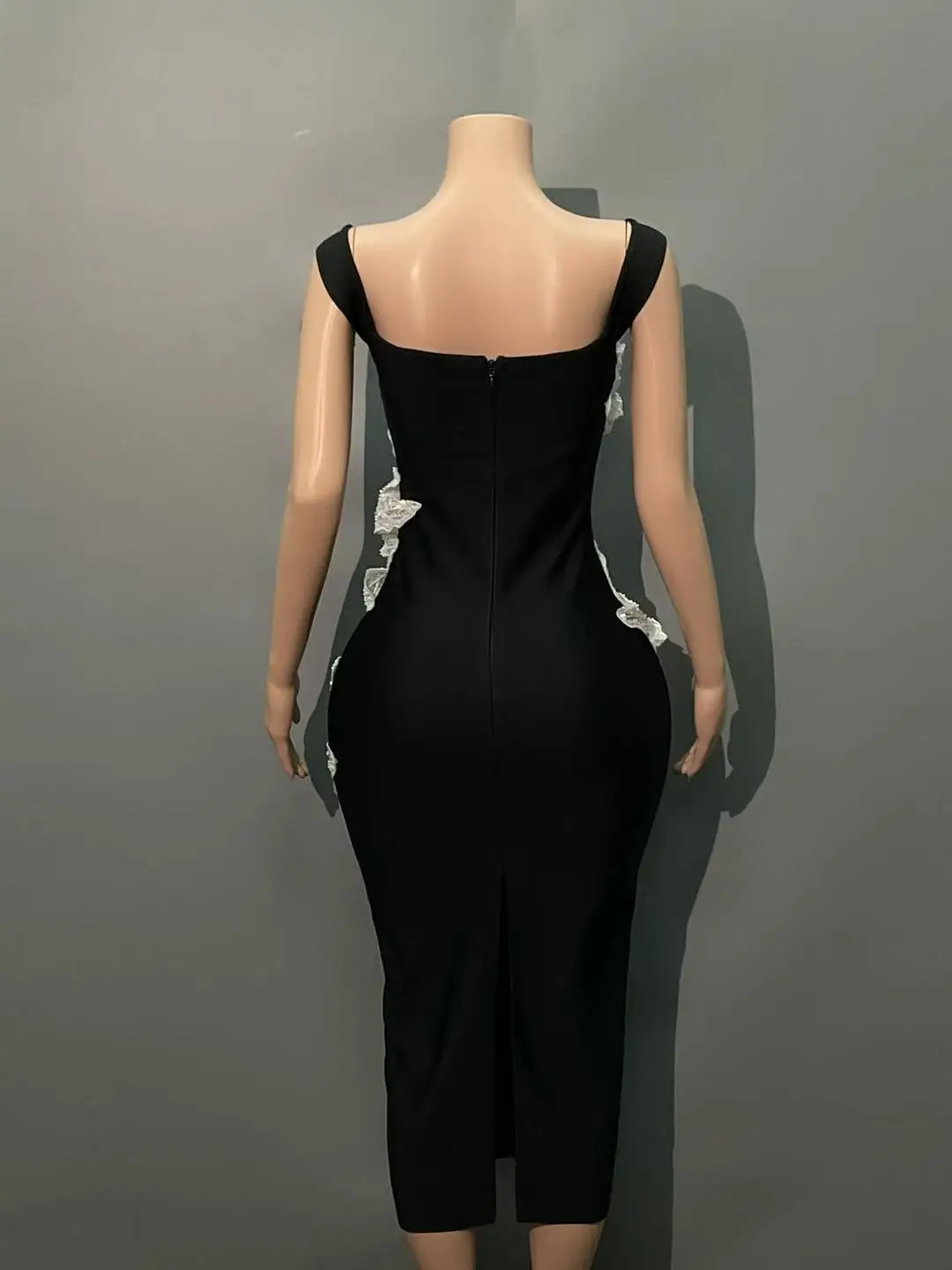 Women Sexy Slah Neck White Florals Bodycon Mid-calf Bandage Dress Fashion Elegant Evening Party Outfit Cocktail Vestido - Image 5