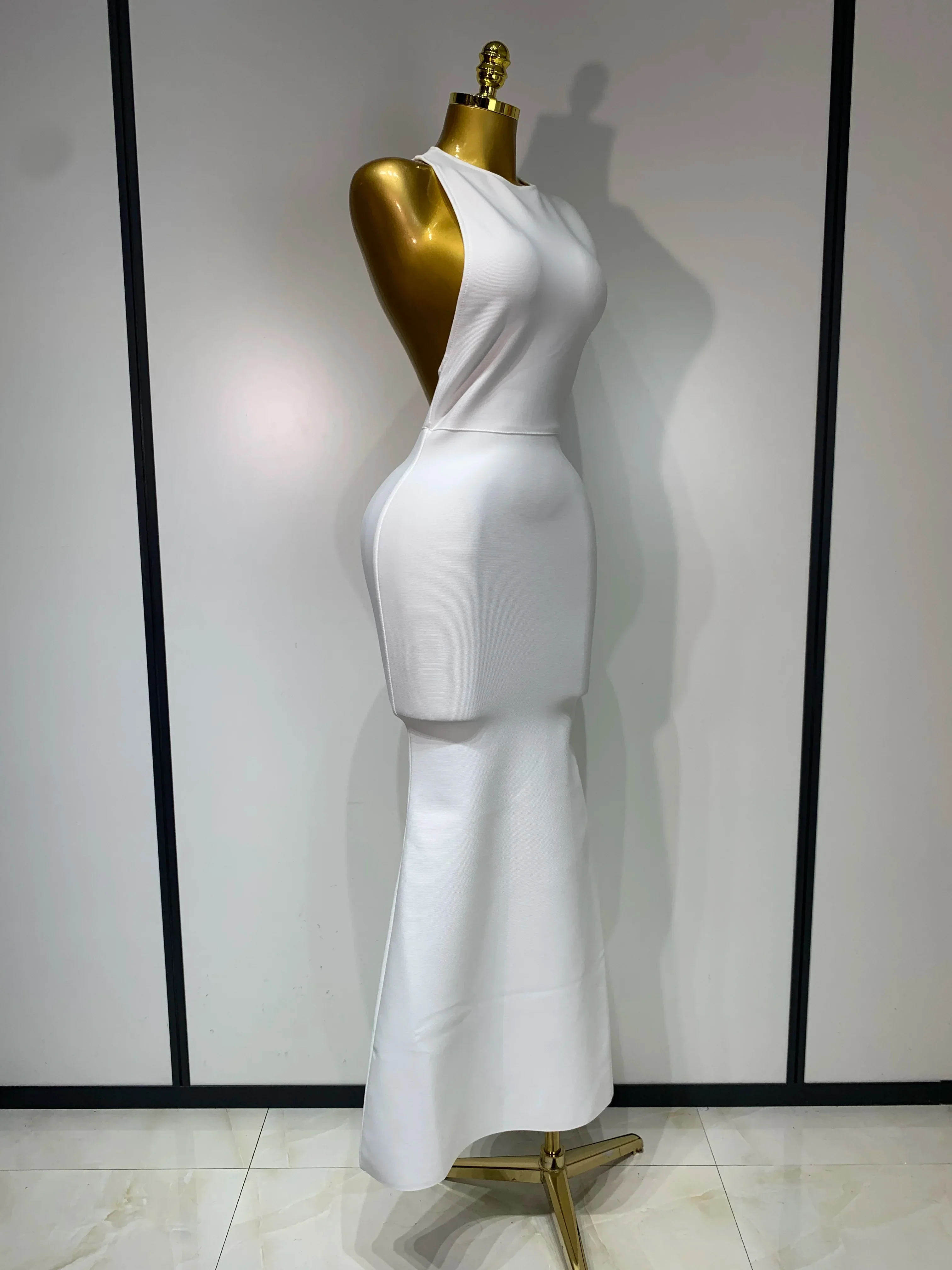 Women Sexy Sleeveless Backless Design Bodycon Bandage Dress Celebrity Elegant Evening Club Party Luxury Birthday Dresses - Image 2