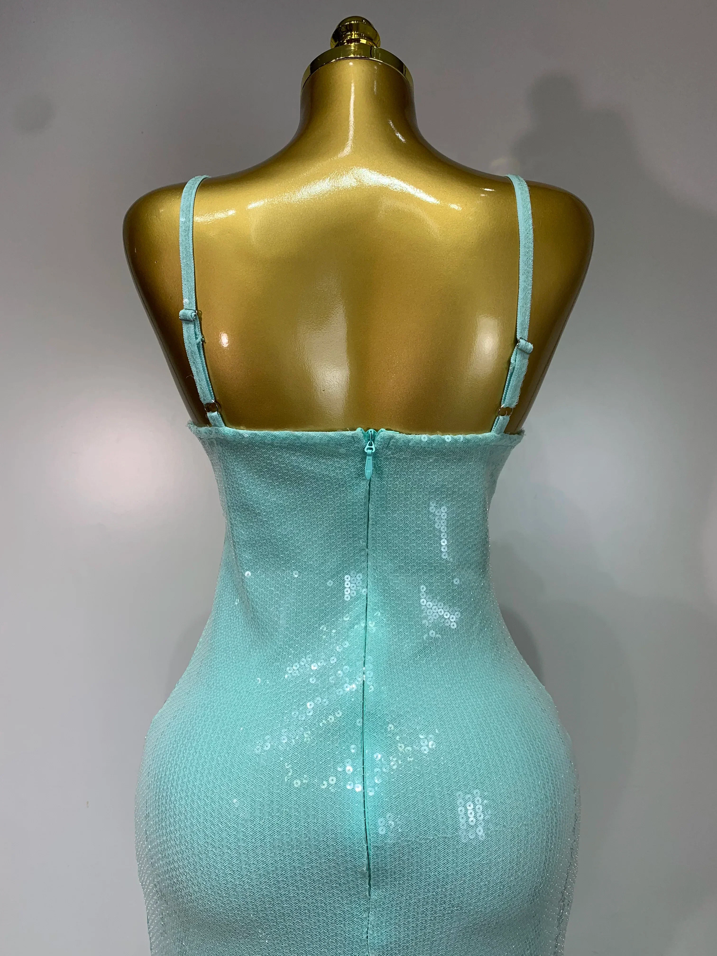 Women Sexy Sling V Neck Appliques Sequines Glitter Bodycon Long Dresses  Luxury Birthday Party Celebrity Evening Prom Gown - Image 6