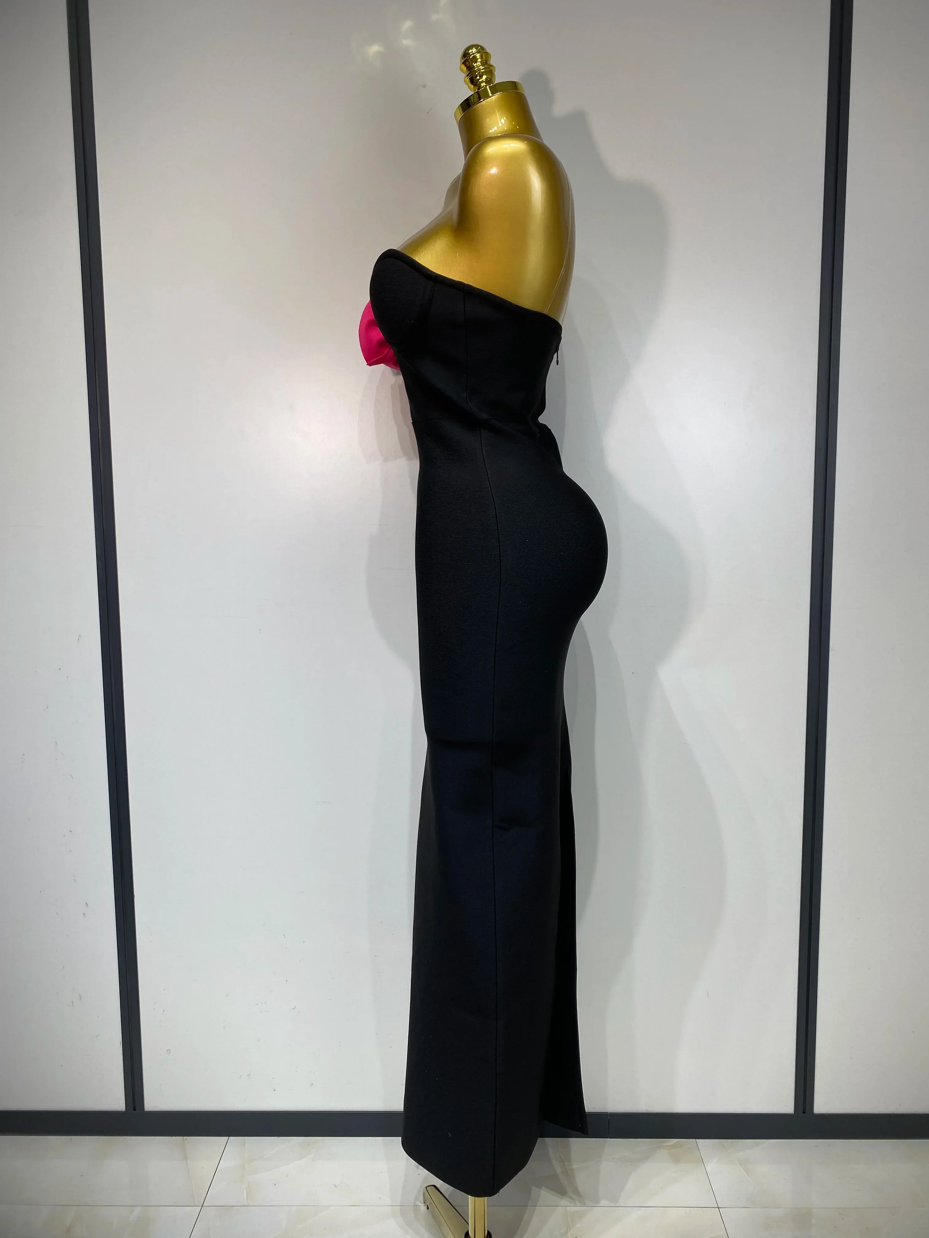 Women Sexy Strapless Backless Flower Patchwork Maxi Long Bandage Dress Elegant Evening Club Luxury Birthday Party Dresses - Image 3