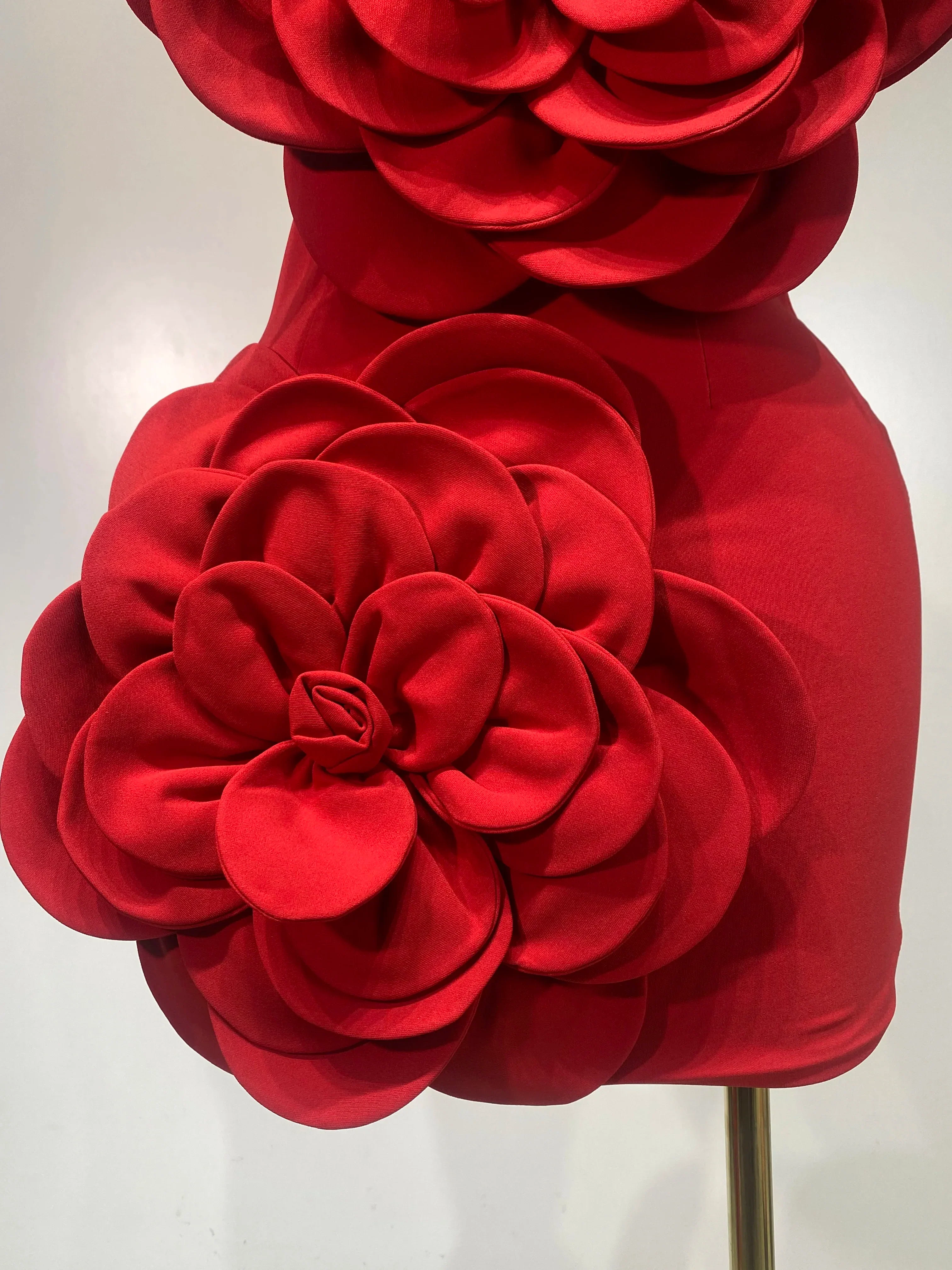 Women Sexy Strapless Backless Flower Red Mini Bodycon Dress Celebirty Elegant Evening Club Party Luxury Birthday Dresses - Image 6