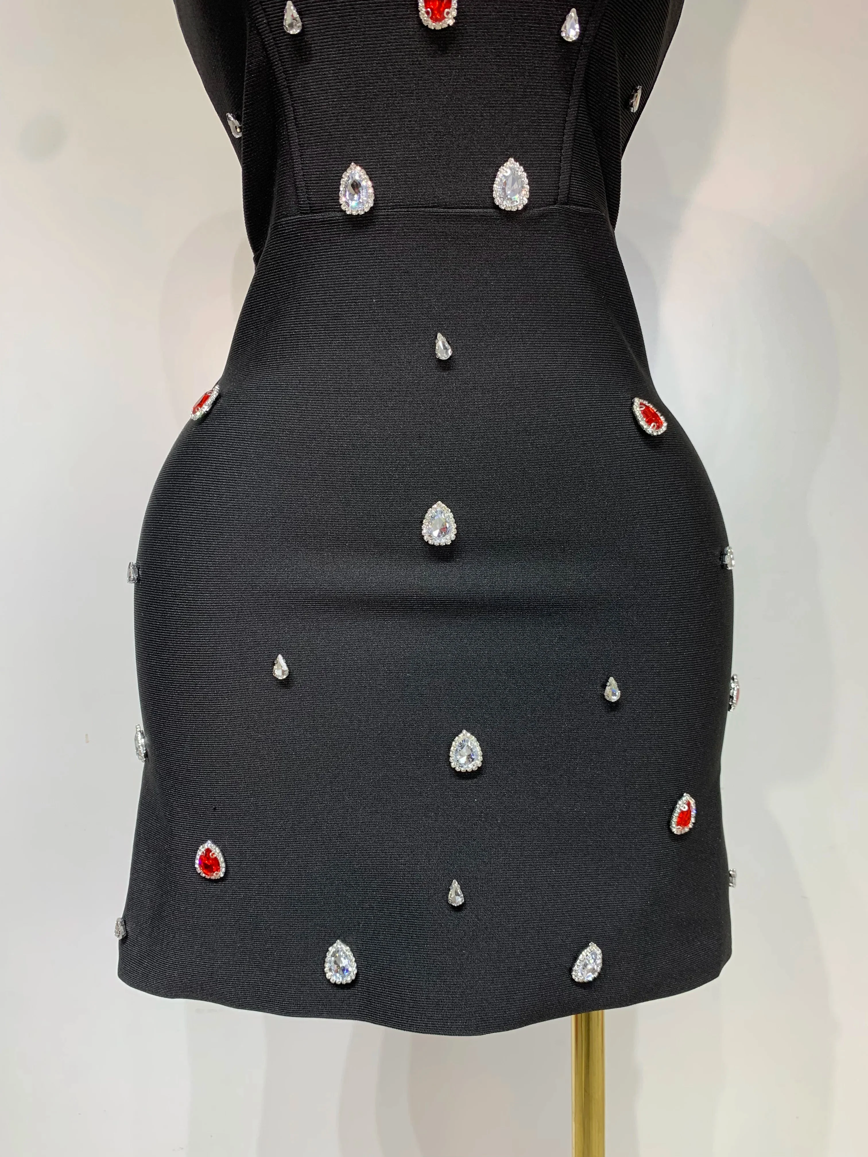 Women Sexy Strapless Colorful Crystal Bodycon Mini Bandage Dress New Spring Elegant Party Celebrate Birthday Outfit - Image 6