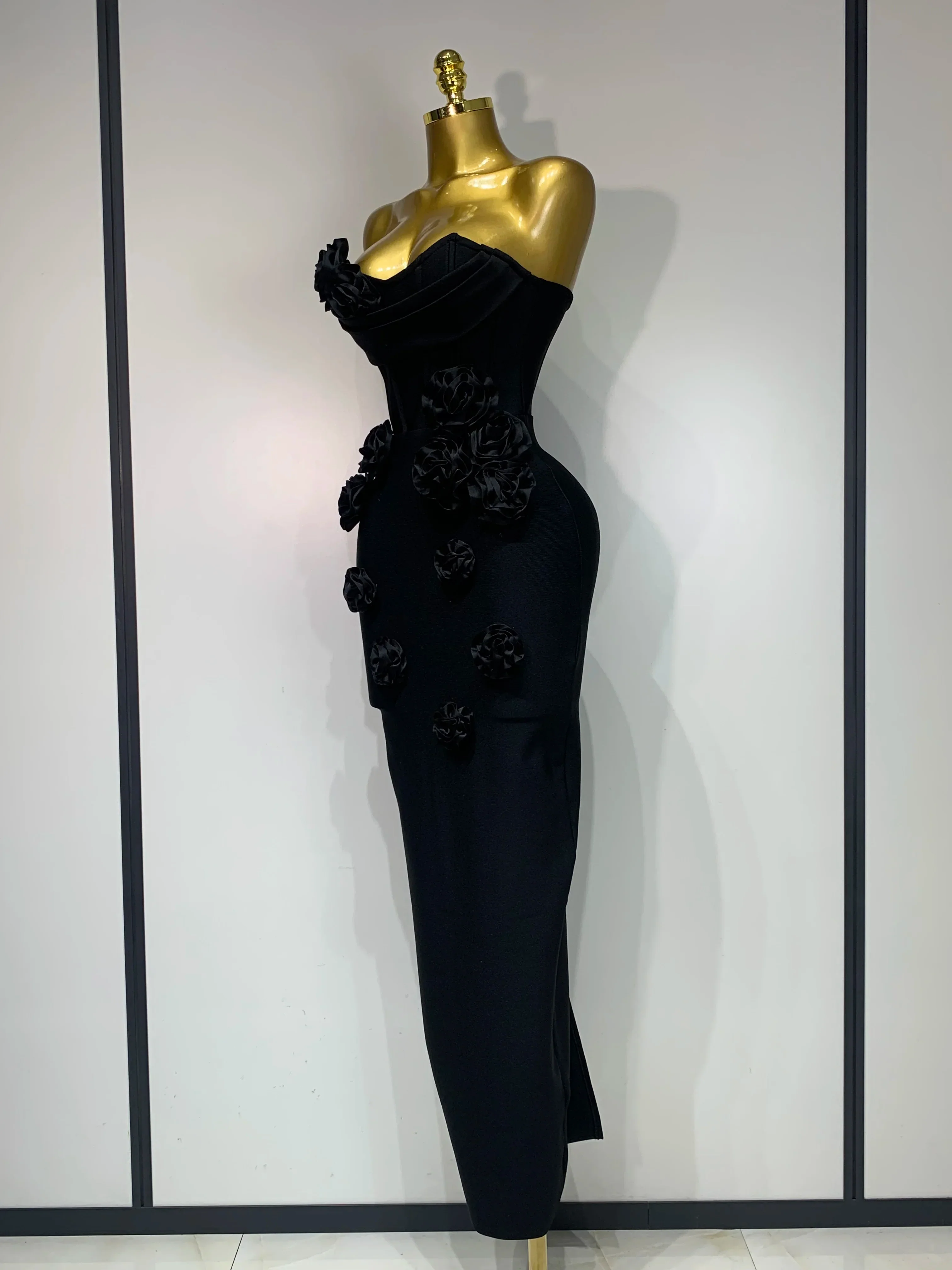 Women Sexy Strapless Florals Strapless Bodycon Bandage Dress Celebrity Elegant Festival Celebrate Evening Party Birthday Dresses - Image 2