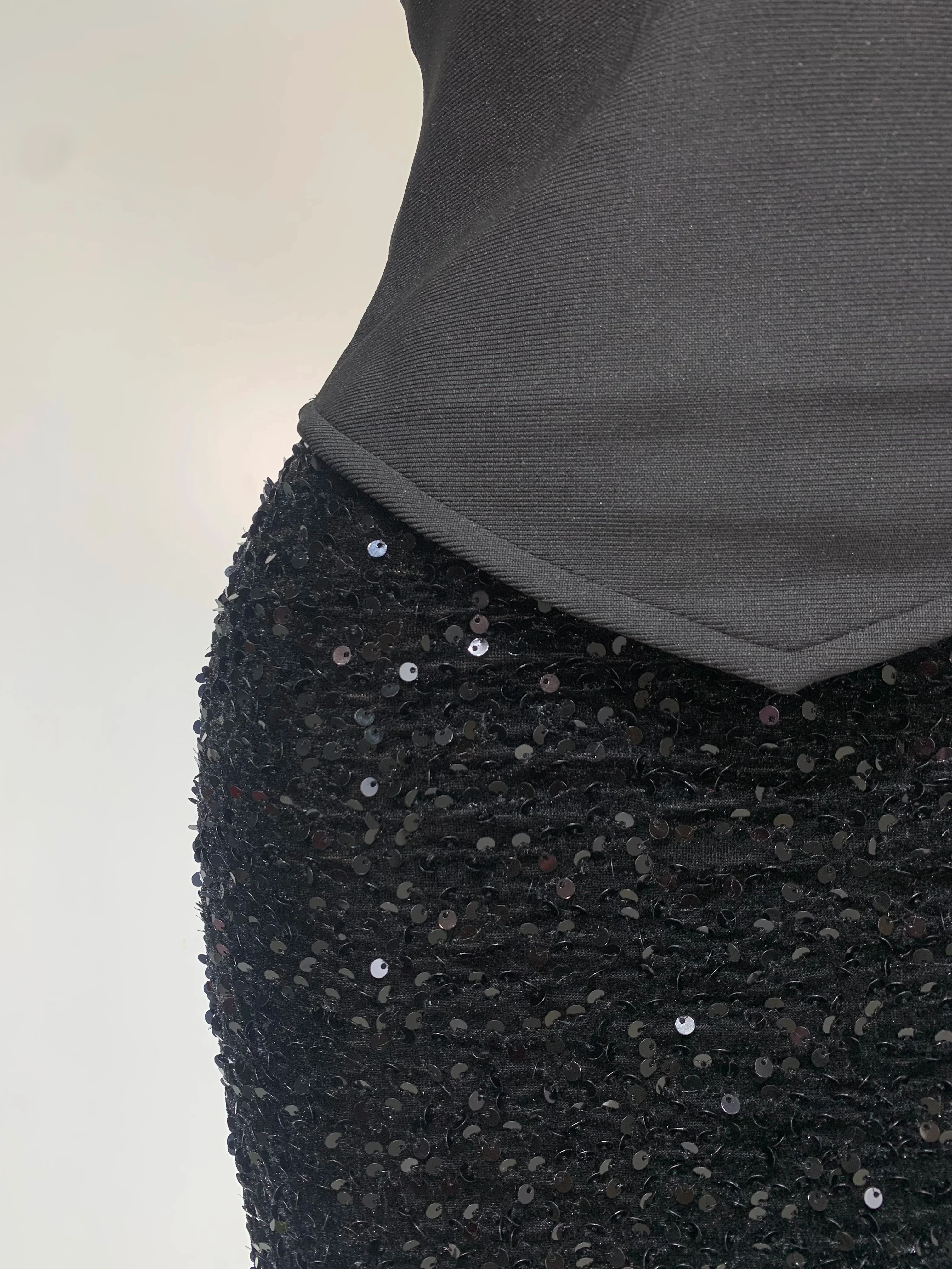 Women Sexy Strapless Sequin Black Maxi Long Bandage Three Piece Set Knitted Elegant Evening Club Party Birthday Prom Gowns - Image 6