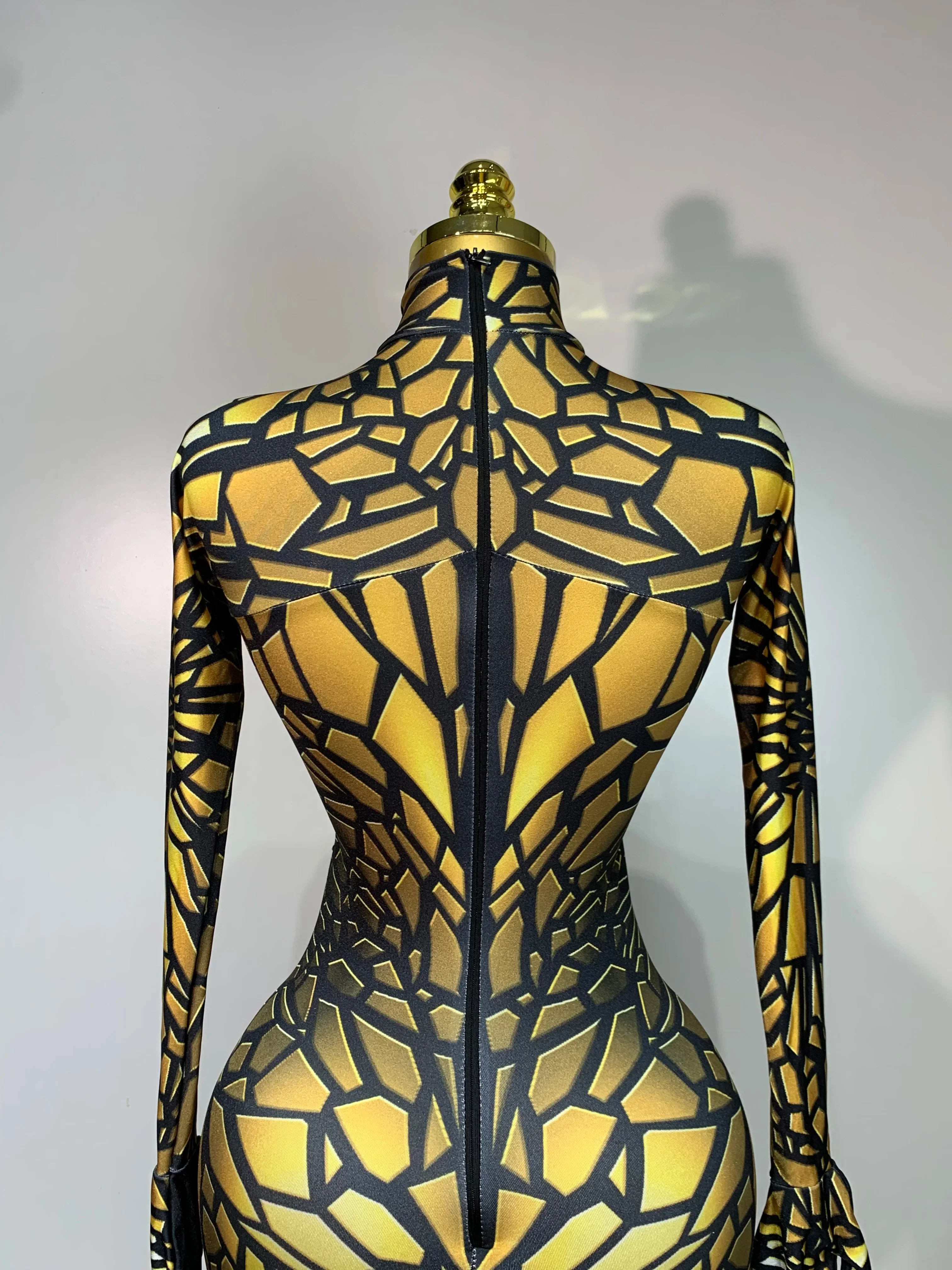 Women Sexy Stretch Glitter Rhinestones Bodycon Jumpsuit Dance Bodysuit Party Singer Stage Wear Birthday Drag Queen Costumes - Image 6