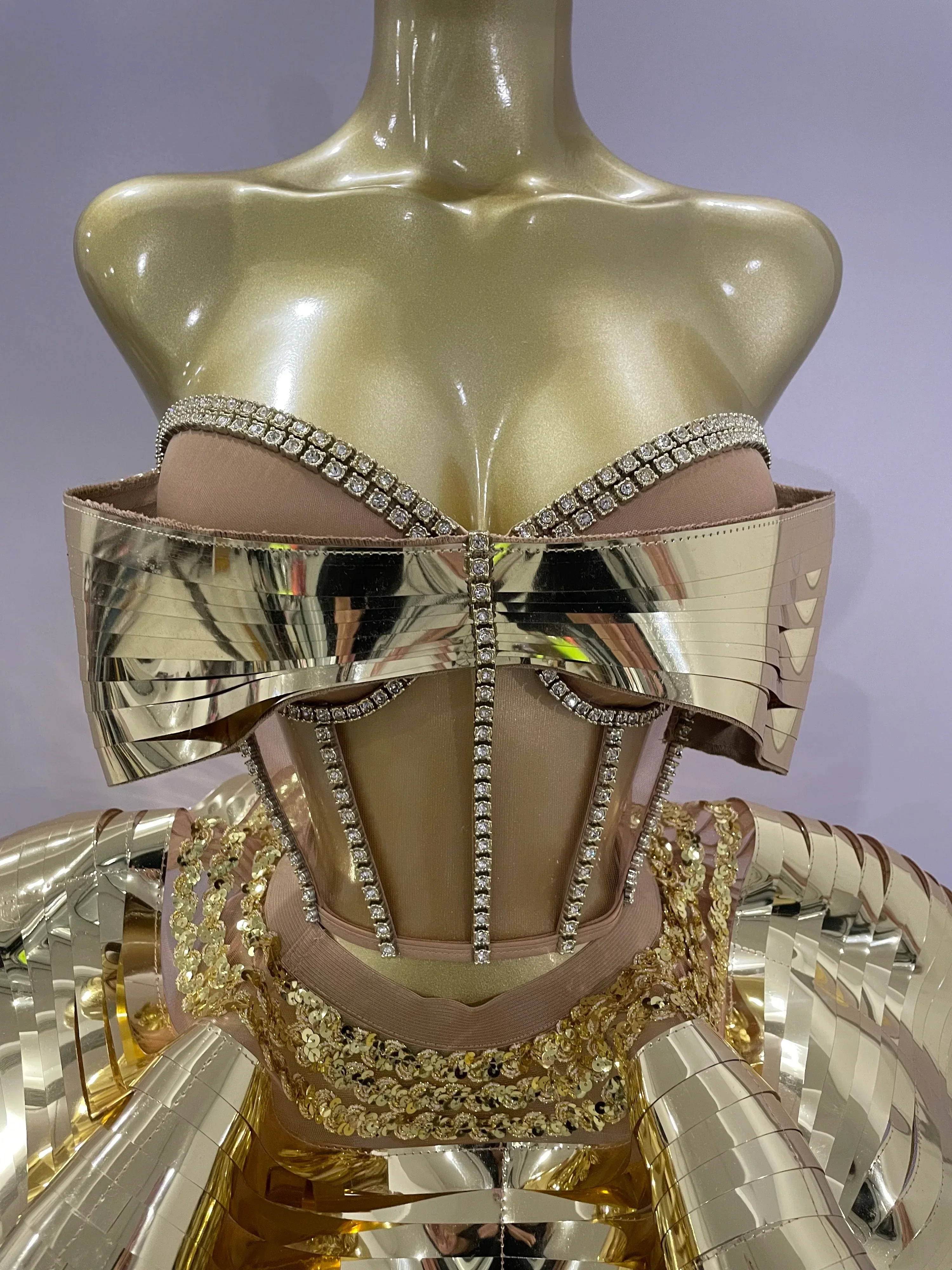 Women Silver Sequins Rhinestone Sexy Backless Two Piece Set  Birthday Party Club Fancy Outfit Stage Performance Costume - Image 5