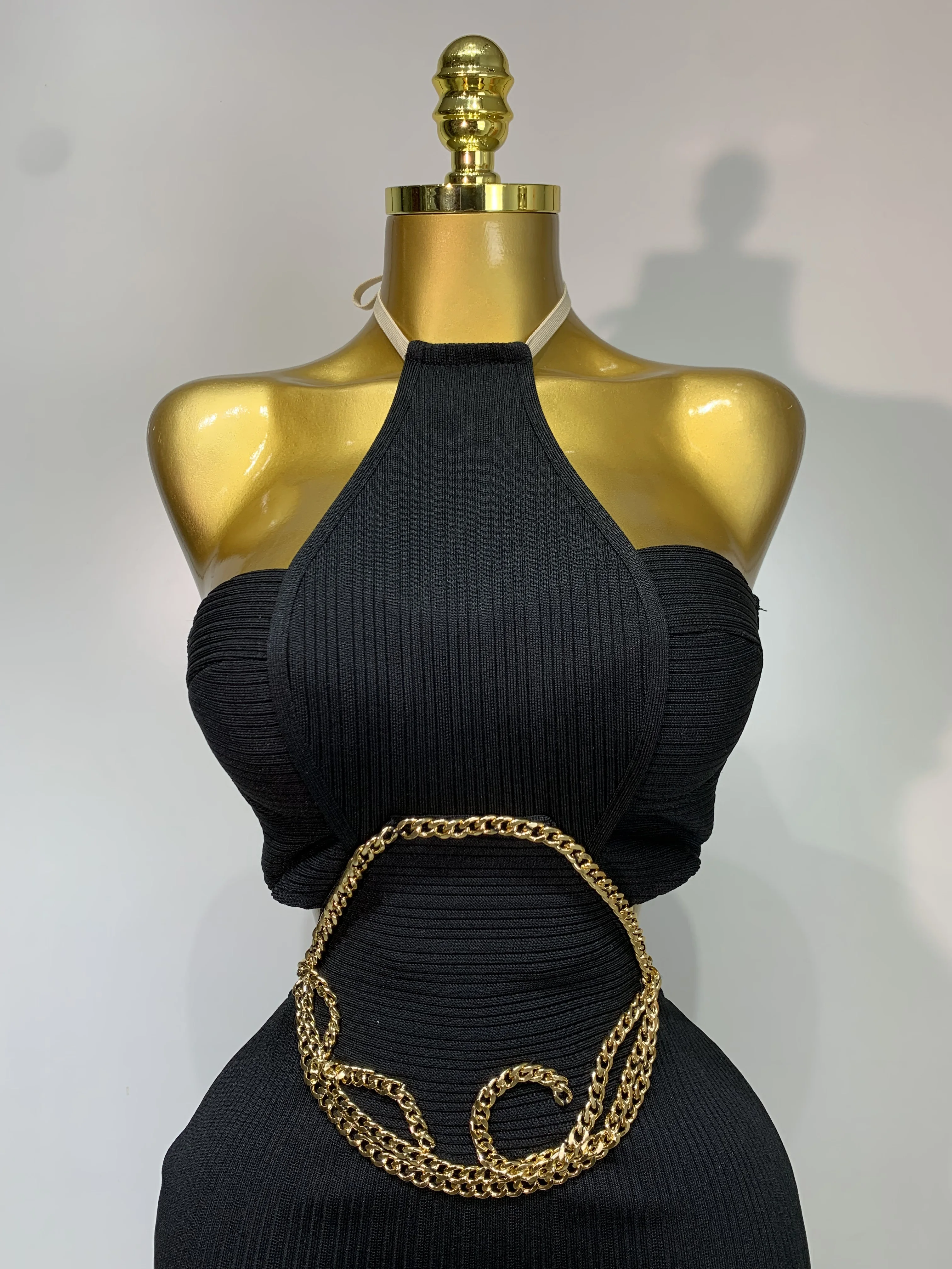 Women Sleeveless Sexy Halter Hollow Out Black Bodycon Long Bandage Dress Celebrity Elegant Party Luxury Birthday Club Dress - Image 5