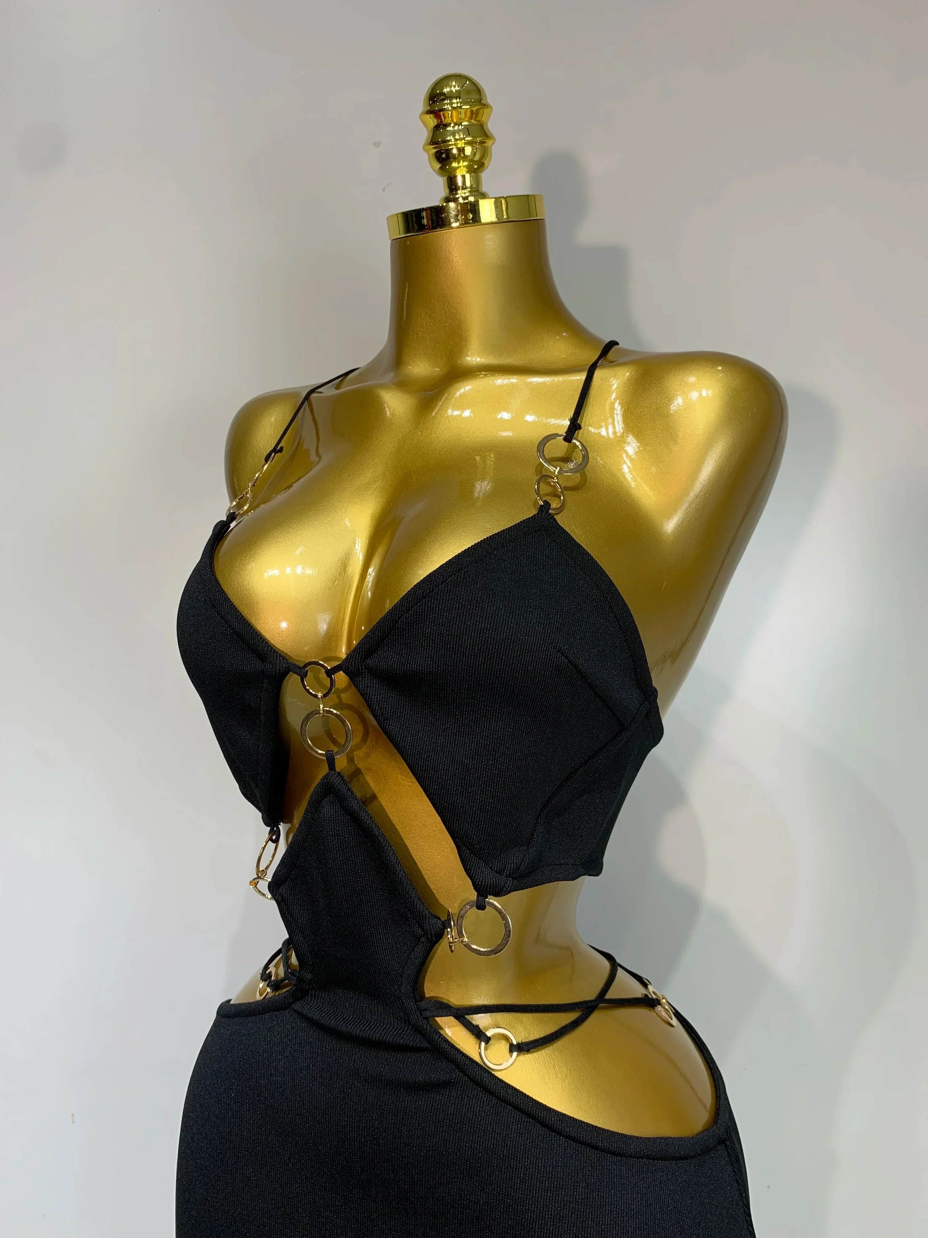 Women Sleeveless Sexy Spaghetti Strap Hollow Out Bodycon Long Bandage Dress  Celebate Elegant Luxury Birthday Club Dresses - Image 5