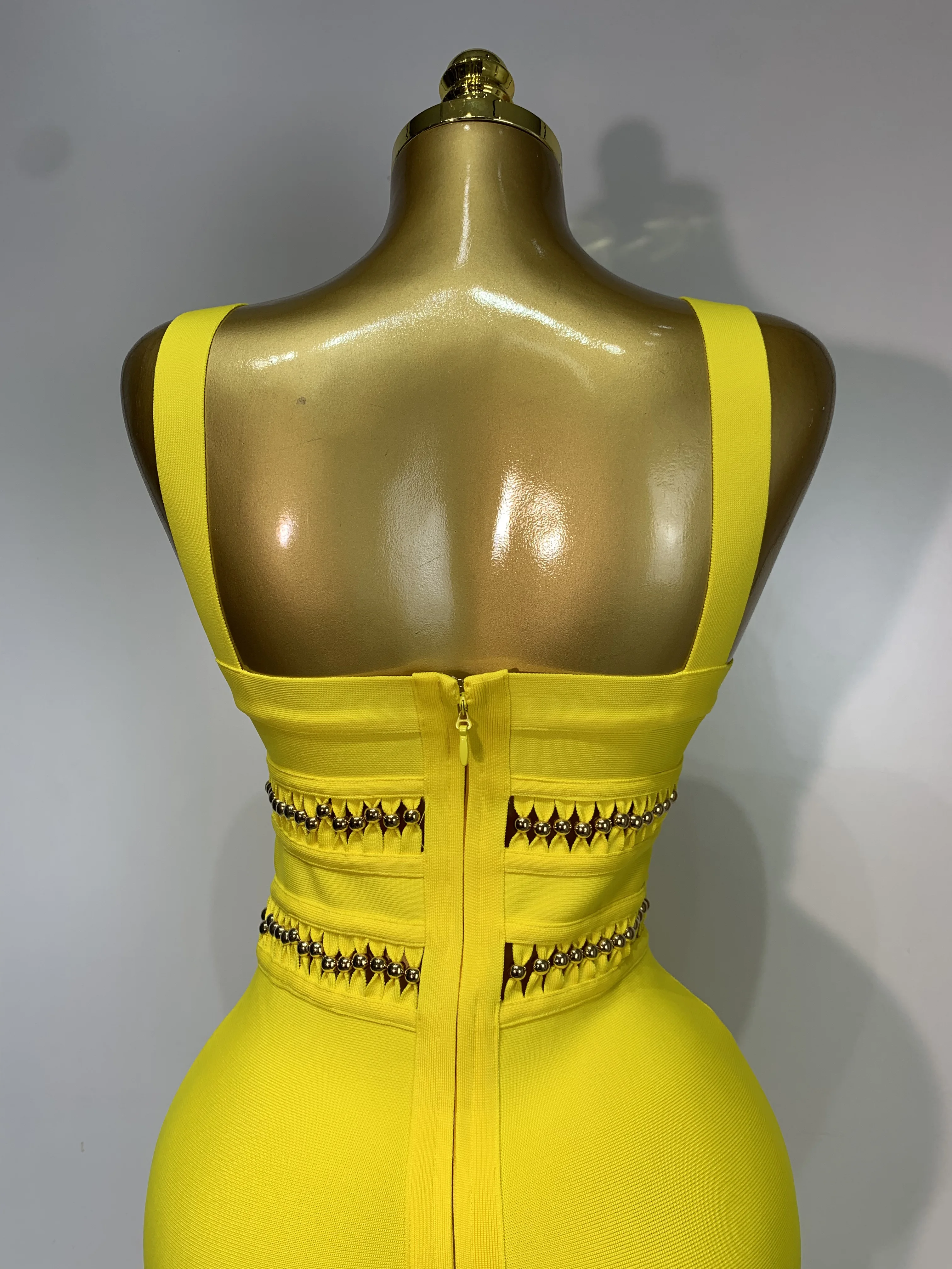 Women Sleeveless Sexy Square Collar Tassel Bodycon Bandage Dress Celebrity Elegant Evening Party Birthday Dress - Image 6
