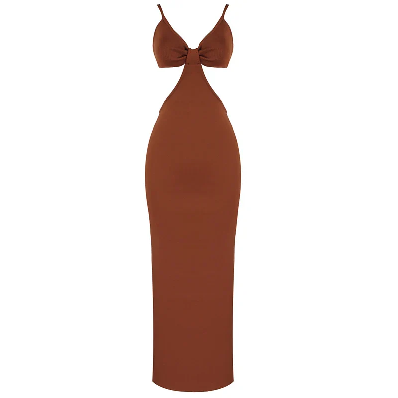 Women Sleeveless Sexy V-Neck Bodycon Mid-calf Dress Bandage Fashion Celebrate Birthday Party Dress High Quality - Image 7