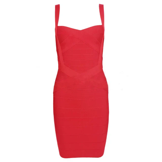 Women'S Sexy Bandage Dresses Christmas Autumn Sleeveless Spaghetti Belt Stretching Fitness Club Party Dress Mini Bodyconvestodos - Image 3