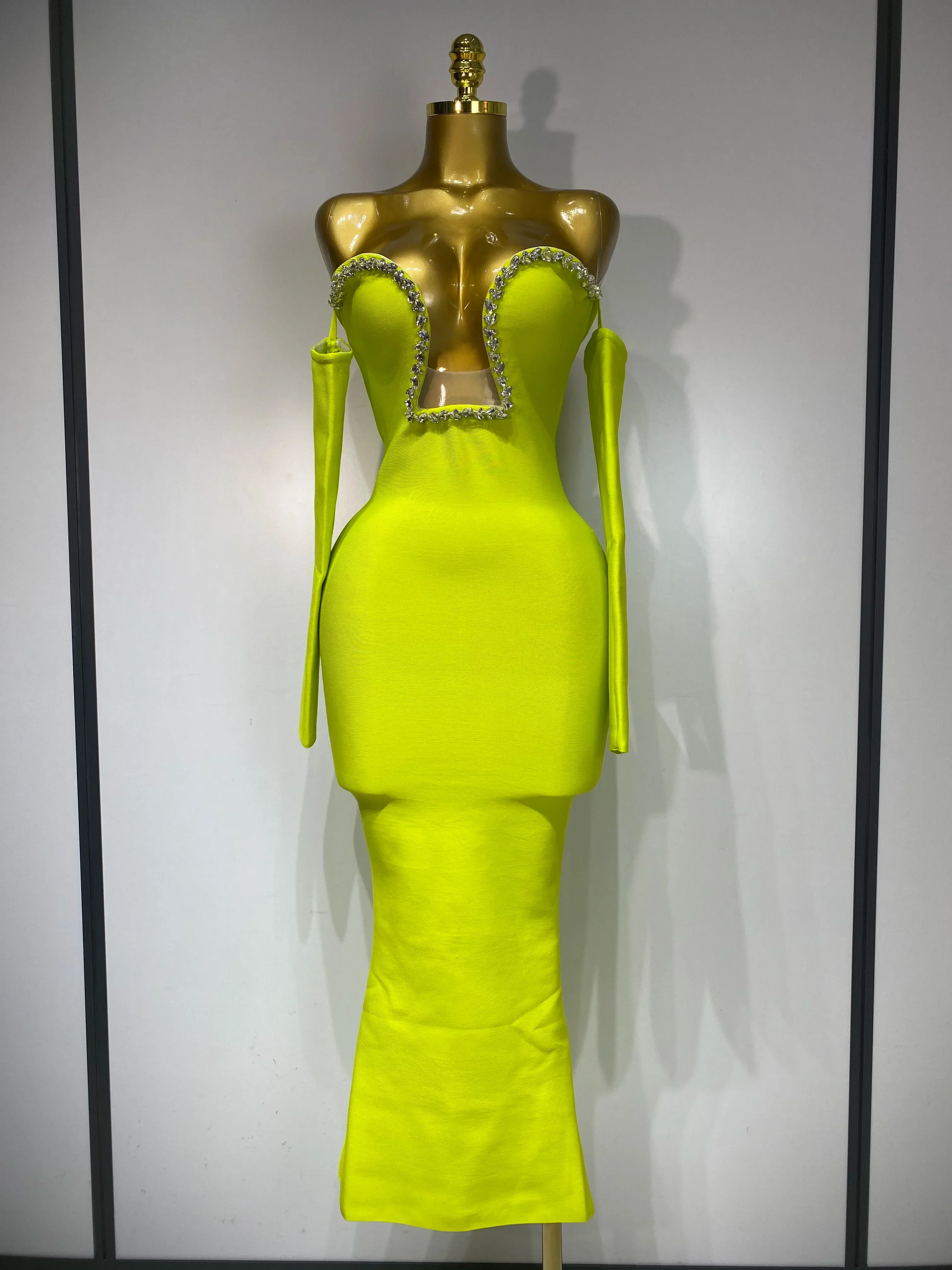 WomenSexy Off Shoulder Luxury Diamonds Long Bodycon Bandage Dress Celebrity Elegant Prom Gown Birthday Club Cocktail Dress