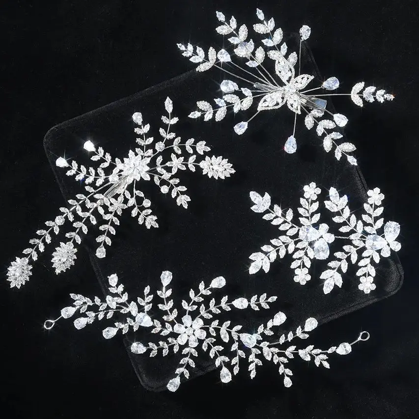 Zirconia Rhinestones Headband Hairband For Brides Women Crystal Headpieces Headdress Bridal Jewelry Wedding Hair Accessories