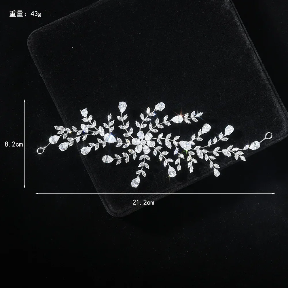 Zirconia Rhinestones Headband Hairband For Brides Women Crystal Headpieces Headdress Bridal Jewelry Wedding Hair Accessories - Image 2