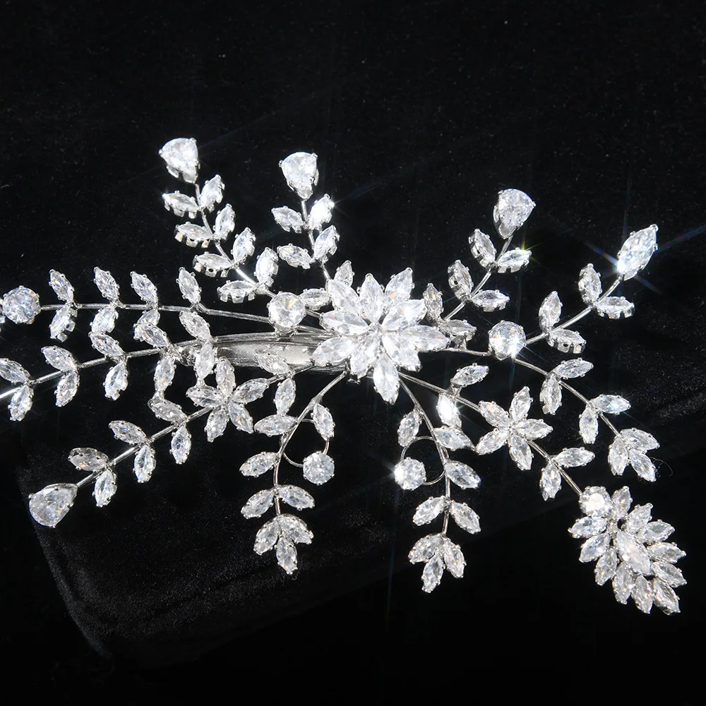 Zirconia Rhinestones Headband Hairband For Brides Women Crystal Headpieces Headdress Bridal Jewelry Wedding Hair Accessories - Image 5